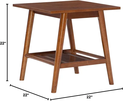 Vista 14 de Linon Melissa Mid-Century - Mesa auxiliar de nogal