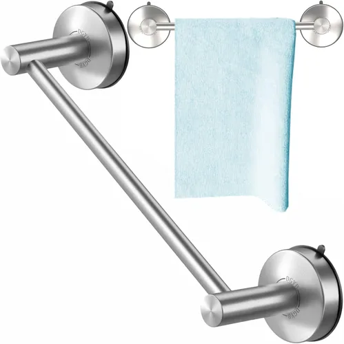 Vista 7 de DGYB Barra de Toalla con Ventosa para Baño 17 Pulgadas Soporte de Toalla Negro Mate Toallero de Acero Inoxidable Premium para Cocina Montado