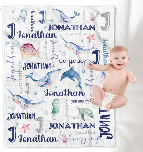 Vista 23 de YESCUSTOM Manta de forro polar de dinosaurio personalizada para niños y niñas, manta de texto personalizada para regalo de cumpleaños y ducha