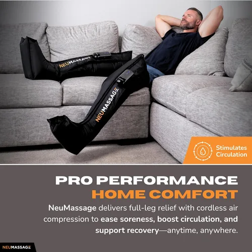 Vista 2 de Sistema de recuperación de masaje de compresión de pierna profesional NEUMASSAGE Botas de recuperación de aire recargables inalámbricas