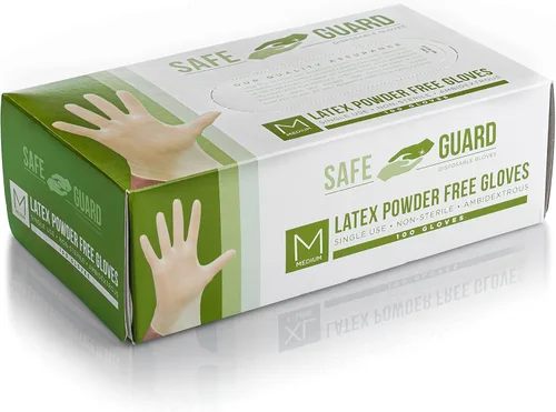 Vista 5 de SAFEGUARD Guantes de látex sin polvo, pequeños, 100 unidades (paquete de 1)