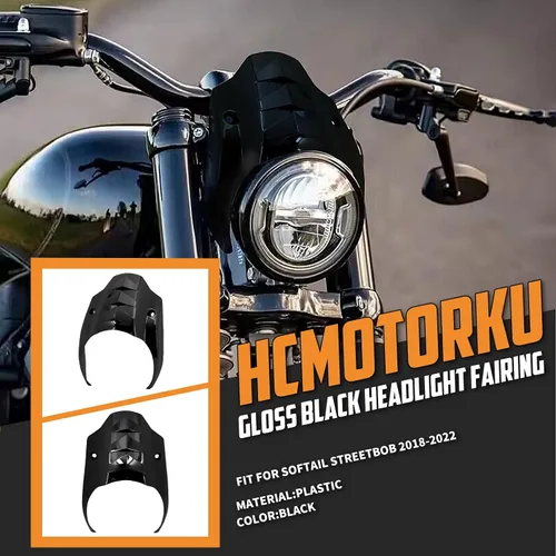 Vista 2 de Cubierta de carenado de faros delanteros de motocicleta para Harley Softail Street Bob FXBB FXBBS 2018-2022