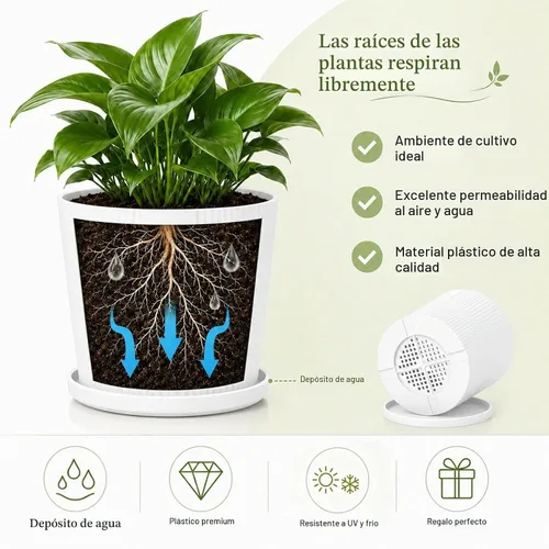 Vista 2 de 2 macetas para interiores, macetas pequeñas de 4.8 pulgadas + 5.5 pulgadas Beige