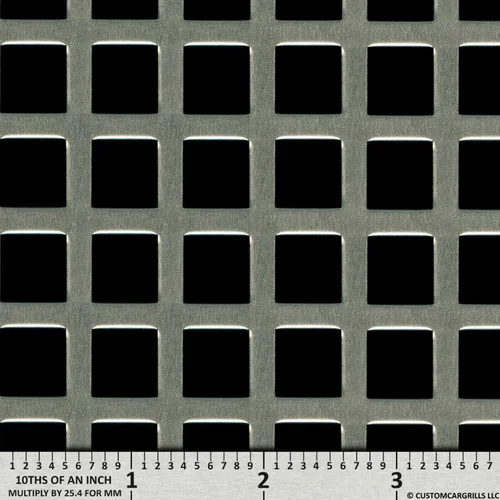 Vista 8 de CCG - Hoja de malla cuadrada perforada de 16 x 48 pulgadas, color negro brillante
