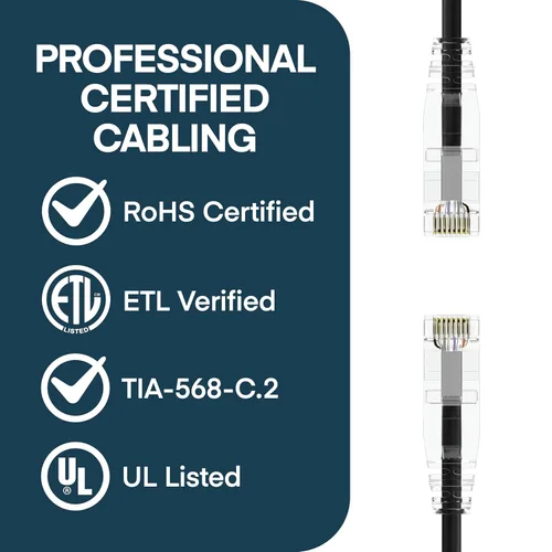Vista 5 de UNC Group - Paquete de 10 cables de conexión Ethernet Cat6 28AWG de 1 pie, red, arranque transparente, Internet Cat 6, clasificación para centro