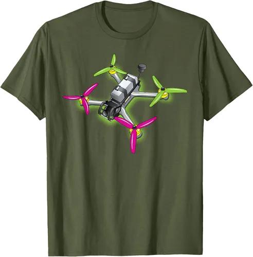Vista 52 de Freestyle FPV Racing Drone Pilot Acro Quadcopter - Camiseta de sandía, Negro, S