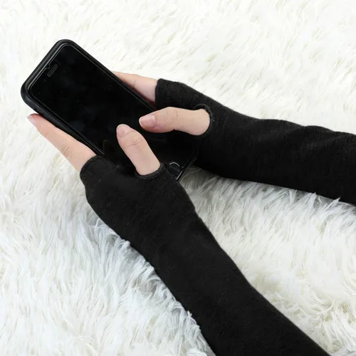 Vista 4 de Allegra K Calentadores de brazo sin dedos unisex de moda clásica