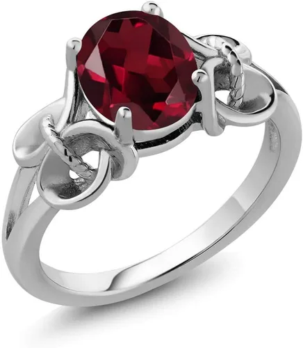 Vista 130 de Gem Stone King Anillo de compromiso ovalado con piedra natal para mujer, plata de ley 925, ovalado de 0.354 x 0.276 in, anillo de compromiso