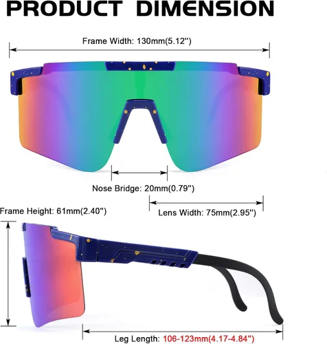 Vista 8 de FEISEDY Gafas de sol deportivas de ciclismo envolventes con piernas ajustables de los años 80 para hombres y mujeres protección al aire libre B2837