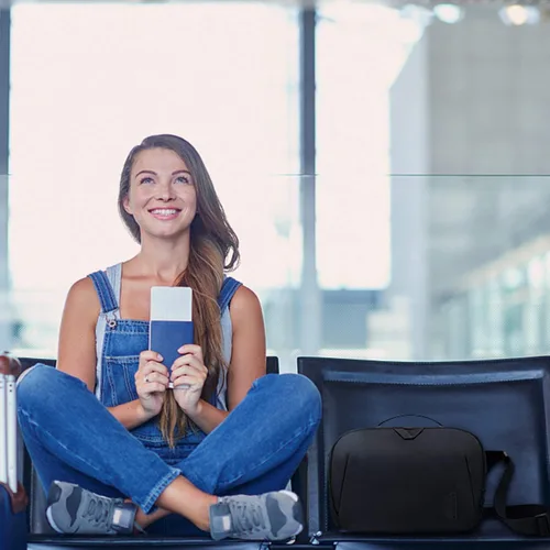 Vista 2 de BAGSMART Bolsa de lona para cámara, resistente al agua antirrobo para Negro