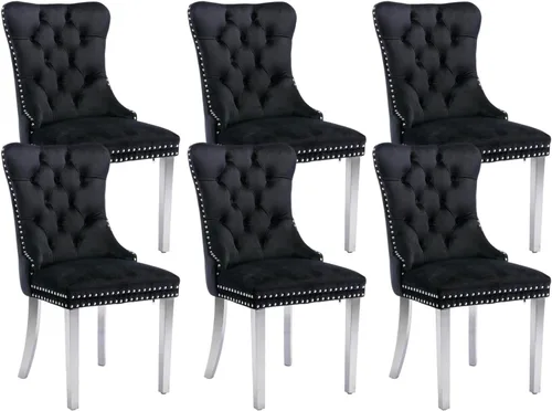 Vista 16 de Juego de 2 sillas de comedor de terciopelo beige, sillas de comedor tapizadas beige01