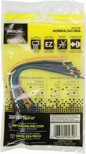 Vista 3 de Metra Arnés de cableado 70-1721 para vehículos Acura/Suzuki/Honda 1998-2013