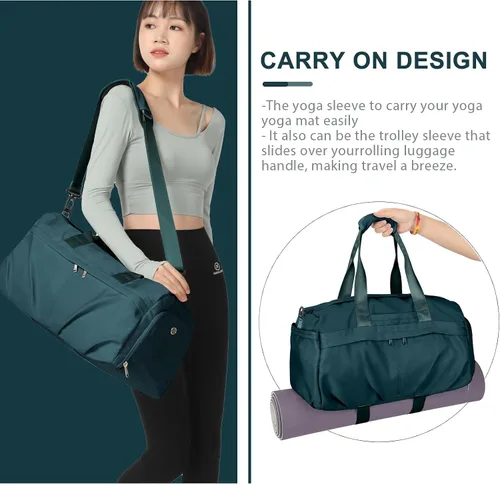 Vista 5 de Bolsa de viaje para gimnasio, bolsa de hombro para mujer, bolsa de hombro para fin de semana