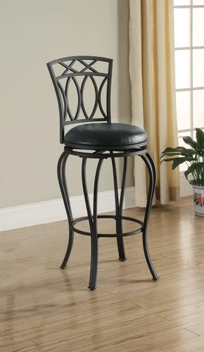 Vista 2 de Coaster Home Furnishings - Adamsville - Imitación piel y metal - Taburete giratorio tapizado con reposapiés incorporado - Tradicional - Comedor