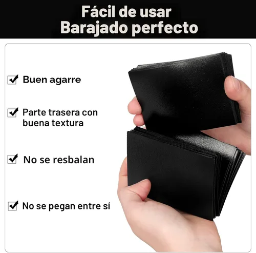 Vista 4 de Juego de 200 fundas negras compatibles con fundas para tarjetas pequeñas japonesas Yu-gi-oh, 2.4 x 3.5 pulgadas, textura trasera, barajado perfecto