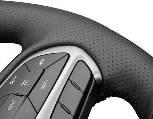 Vista 2 de MEWANT Funda de volante para Dodge Challenger 2015-2021 / Dodge Charger 2015-2021/Dodge Durango 2018-2021 de cuero de microfibra cosida a mano