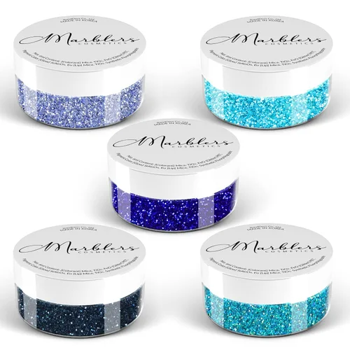 Vista 191 de MARBLERS Polvo de mica natural grueso [perla azul acero] 0.11 onzas (0.11 oz) altamente pigmentado no tóxico, vegano, libre de crueldad animal