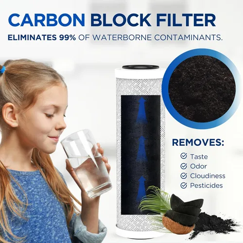 Vista 5 de Kit completo de 4 filtros de agua RO para el sistema Krystal Pure KR10, incluye filtro RO de membrana, filtros de bloque de carbono y filtro