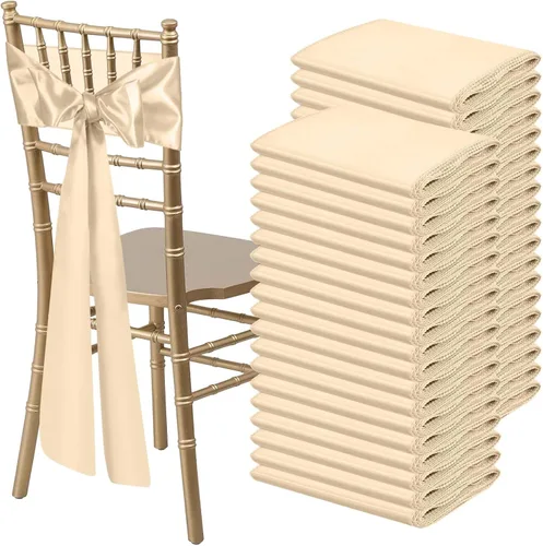Vista 13 de 10 PCS Lazos de Satén Azul Bebé para Sillas Bandas Universales Cintas para Sillas Lazos Traseros para Bodas Fiestas Recepciones Eventos Banquetes