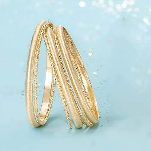 Vista 7 de Ross-Simons Italian 18kt Gold Over Sterling Silver Jewelry Set 7 Bangle Bracelets