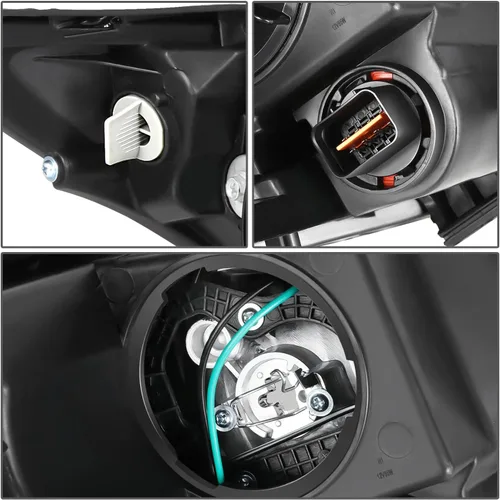 Vista 5 de DNA MOTORING Faro delantero izquierdo estilo OE compatible con Kia Optima 11-13, carcasa negra/lente transparente/reflector ámbar, OEM-HL-0172-L