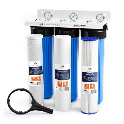 Vista 11 de Aquaboon Sistema de filtro de agua de 3 etapas con 20 x 4.5 GAC y filtros de sedimentos para sistema de filtración de agua para toda la casa