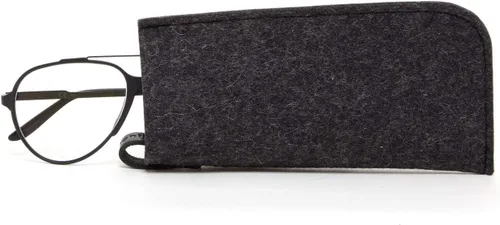 Vista 4 de Graf Lantz Funda protectora para lentes, 100% de lujo de lana merina, fieltro de lana merina, sin arañazos, lentes, carbón