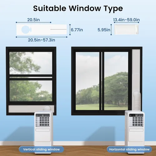 Vista 8 de DOMANKI Aire acondicionado portátil de 12000 BTU para habitaciones de hasta 500 pies cuadrados, unidad de CA portátil 3 en 1 con ventilador