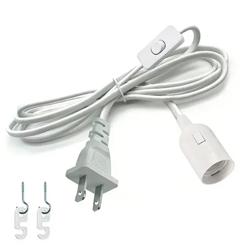 Vista 10 de Cable de luz colgante colgante - Enchufe de bombilla con cable E26/E27 enchufe de luz, cable de linterna colgante de extensión con interruptor