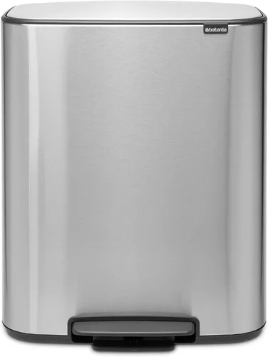 Vista 15 de Brabantia Bo - Basurero de cocina con compartimento individual, color negro mate, cubo interior de 9.5 galones, cubo de basura de cierre suave