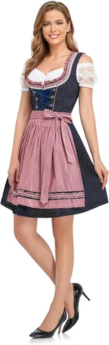 Vista 2 de HiZiTi Oktoberfest Costumes Women Dirndl Dresses 3 Pcs German Oktoberfest Dresses Bavarian Costume Beer Carnival Outfits