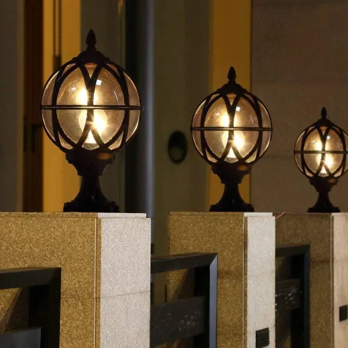 Vista 3 de AXTIES Luz de poste al aire libre, lámpara de pilar para jardín, villa, paisaje, farol de aluminio para exteriores, lámpara de columna de calle