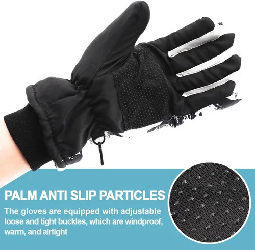 Vista 3 de TwomHom Guantes de esquí impermeables para hombres y mujeres, para invierno, cálidos, impermeables, antideslizantes y transpirables, guantes