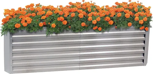 Vista 10 de Sunnydaze Cama de jardín rectangular elevada de 71 pulgadas, kit de maceta de acero Galvalume para cama de flores vegetales, color marrón