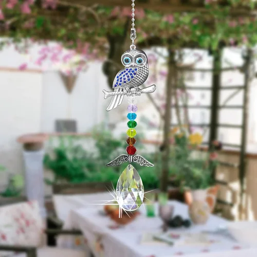 Vista 6 de Atrapasoles colgante de cristal para ventana y decoración del hogar, protección contra el mal de ojo azul y dije de buena suerte para automóvil
