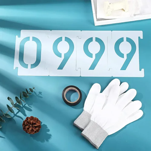 Vista 7 de 44 plantillas de bordillo de números de 4 pulgadas con guantes y kit de cinta, 4 pulgadas de altura