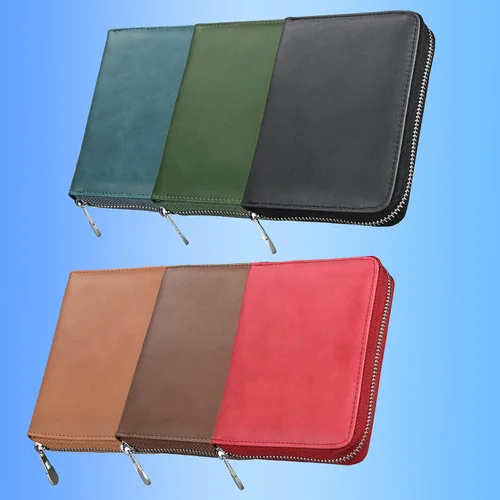 Vista 6 de Soporte para tarjetas de crédito de cuero neutro con ranura para múltiples tarjetas, cartera de pasaporte de viaje, tarjeta de tarjeta, bloqueo RFID