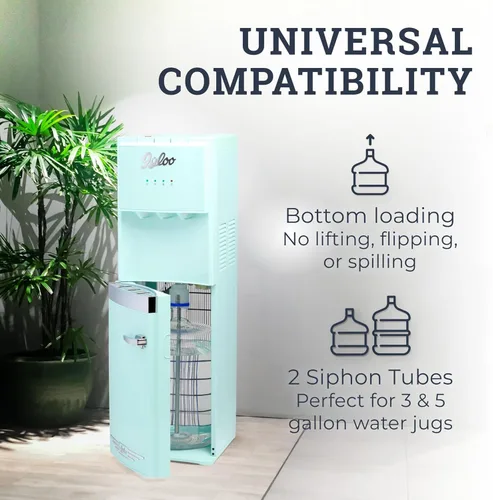Vista 2 de Igloo Dispensador de enfriador de agua con carga inferior retro, opciones de temperatura caliente, fría o ambiente, capacidad para botellas de 3 o 5