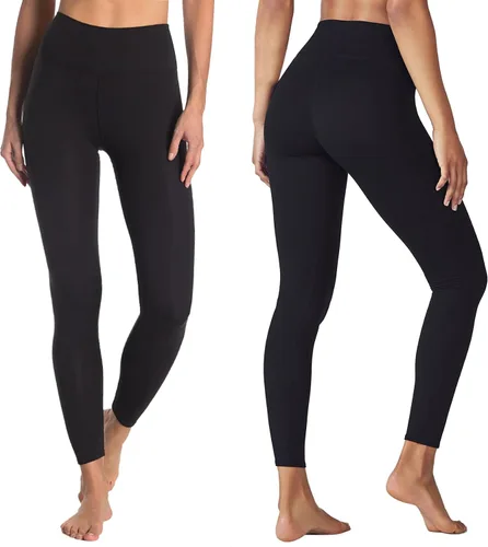 Vista 2 de GAYHAY - Leggings de cintura alta para mujer, suaves, opacos, entallados y estampados con control de abdomen ideales para correr, yoga y ciclismo