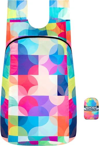 Vista 10 de Nanobag Mochila de viaje plegable ultraligera Daypack 16L para senderismo Negro
