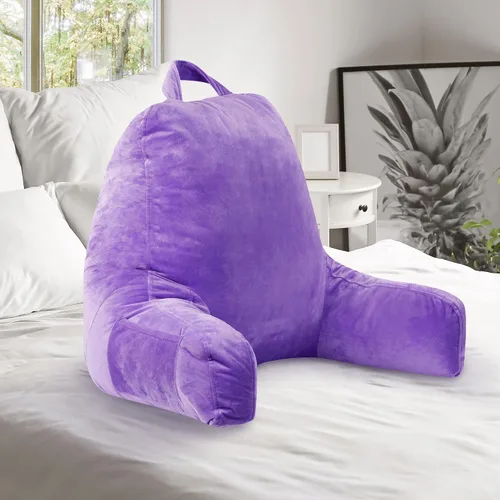 Vista 13 de Cheer Collection - Almohada de lectura y juego de espuma con reposabrazos y funda de terciopelo lavable