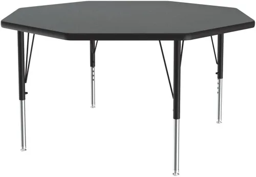 Vista 89 de Correll - Mesa rectangular de actividades para el aula de 24 x 36 pulgadas, altura ajustable (19-29 pulgadas), parte superior de nogal colonial