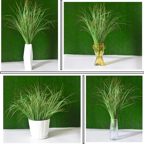 Vista 6 de 6 plantas de césped artificial, arbustos artificiales, hierba de trigo, tallos de vegetación artificial, hierba falsa para decoración de habitación