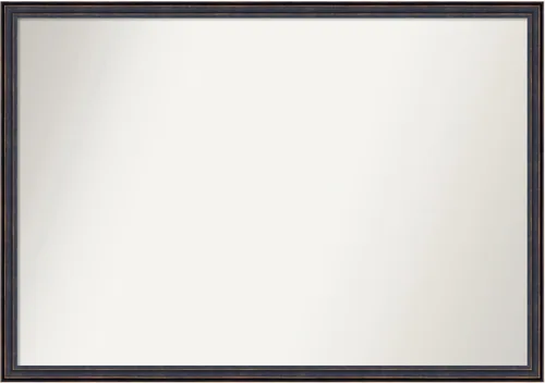 Vista 24 de Amanti Art Espejo de baño de bronce para sobre el fregadero, 25 x 26 pulgadas, espejo rectangular de bronce oscuro, marco de madera tradicional