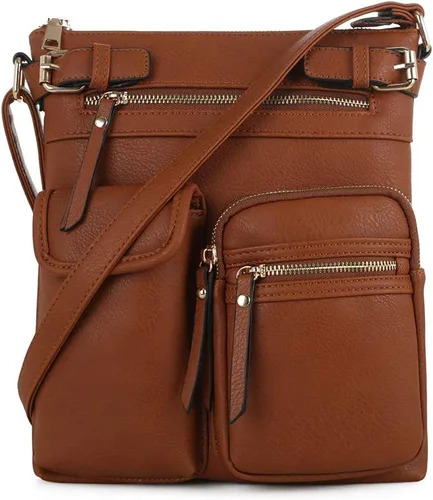 Vista 15 de SG SUGU Katie Bolso Bandolera Ligero Mediano Bolso de Hombro con Múltiples Bolsillos para Mujer Negro