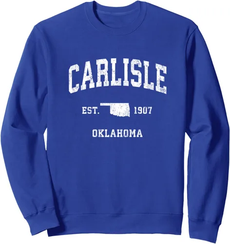 Vista 3 de Carlisle Oklahoma OK - Sudadera de diseño deportivo vintage, Negro