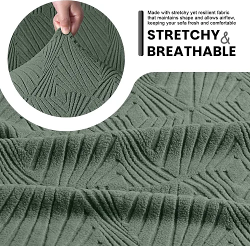Vista 4 de VANSOFY Fundas para sillas reclinables, 4 piezas, elásticas, de tela jacquard, suave funda para silla reclinable, protector de muebles con parte