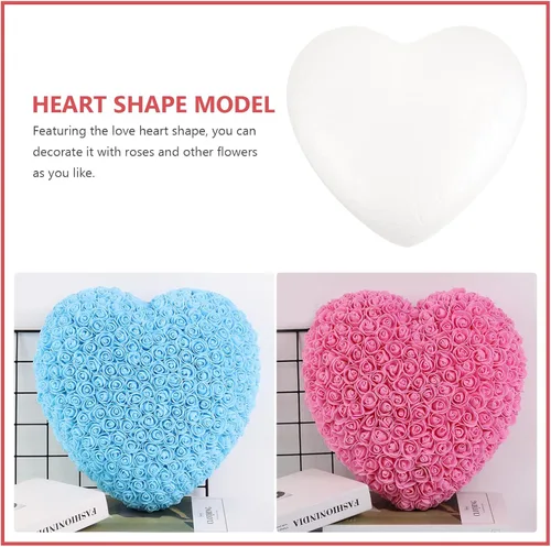 Vista 8 de VALICLUD Corazón grande de espuma de poliestireno en forma de corazón para manualidades, modelado, corazones de espuma floral para pintura de ramos
