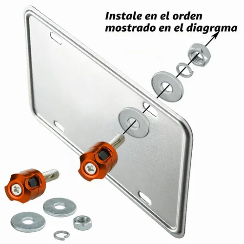 Vista 3 de Abfer Tornillos geniales para placa de matrícula del automóvil, pernos del marco de la placa de matrícula, accesorios decorativos, 4 piezas