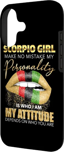 Vista 2 de Scorpio Girl - Funda para iPhone 17, diseño de labios fundidos, color negro